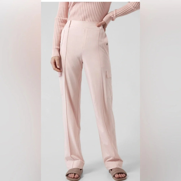 Athleta Vienna Cargo Light Pink Athleisure Elastic Waist Pants Sz 10 - Picture 1 of 10